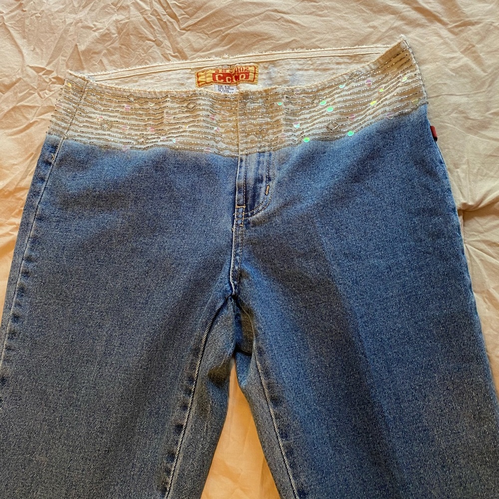 Sequin Waist Boot Cut Vintage 2000s Jeans